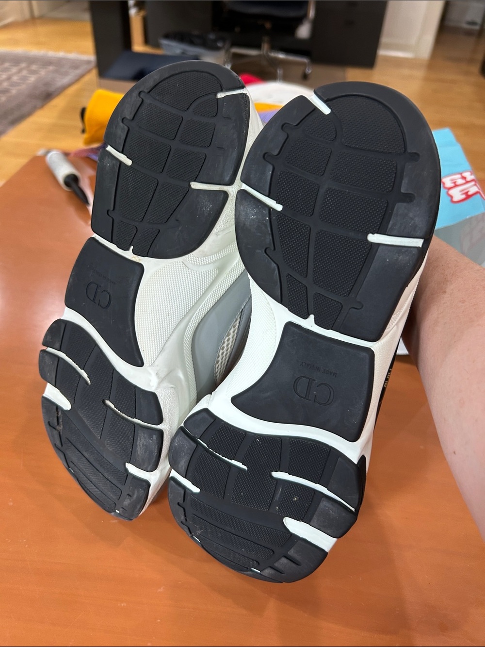 Dior Grey, Lavender & White Mesh Runner Sneakers - Picture 5 of 8